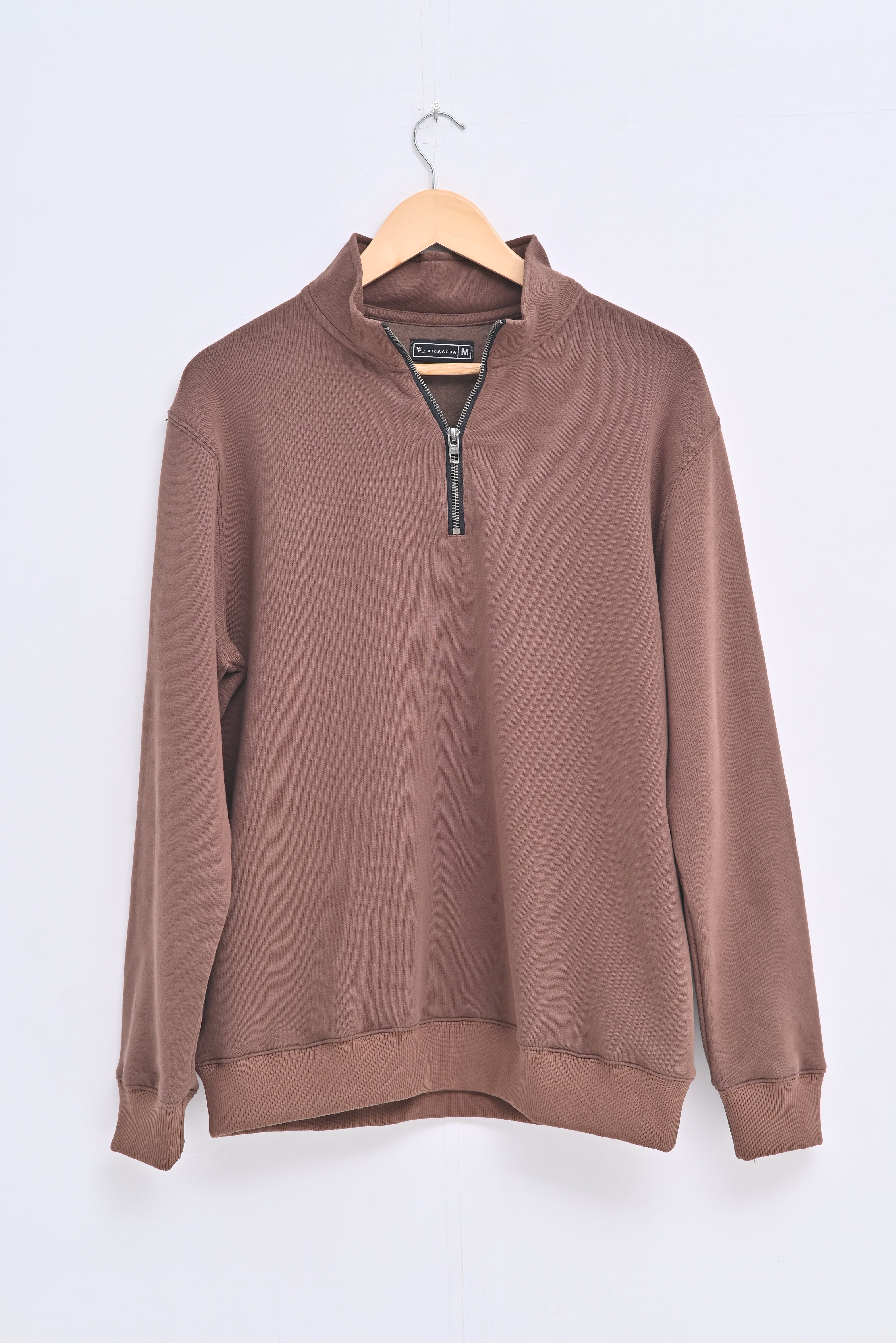 Brown Half-Zip Sweatshirt